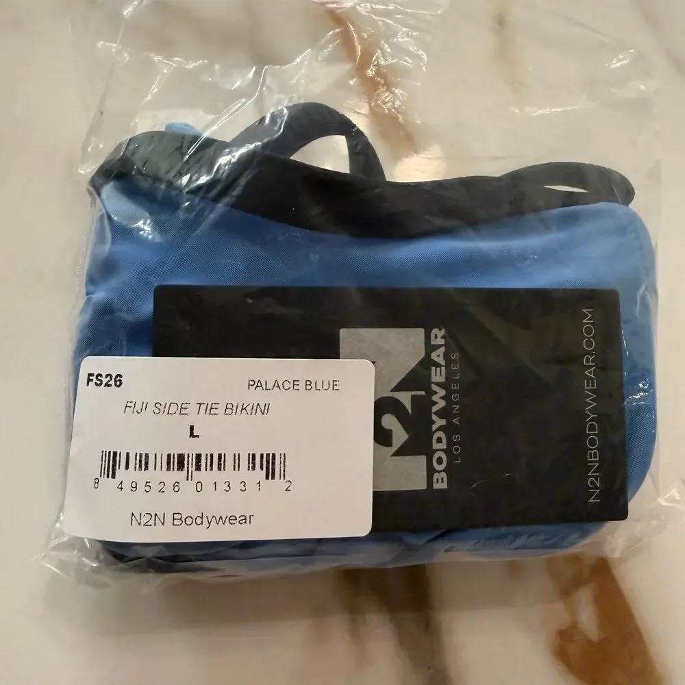 NEW N2N Bodywear Mens Fiji Side Tie Bikini Color Blue Size Large